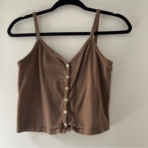 Brandy Melville Brown Zelly Button Tank